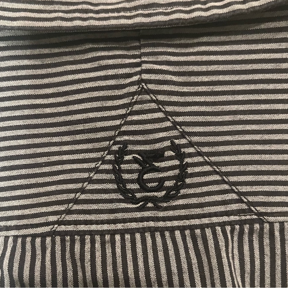 Ezekiel Black & Gray Striped Short Sleeve Button Down Collar Shirt EUC - Picture 14 of 15